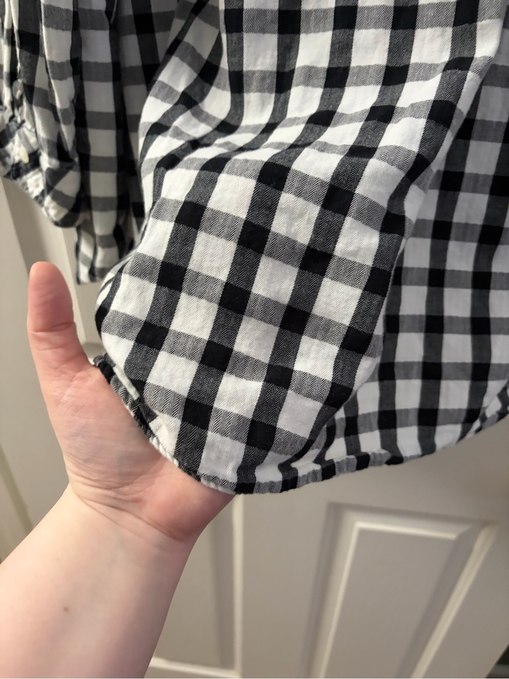 Ava & Viv Black and White Plaid Button-Down Shirt - Relaxed Fit - Picture 8 of 9